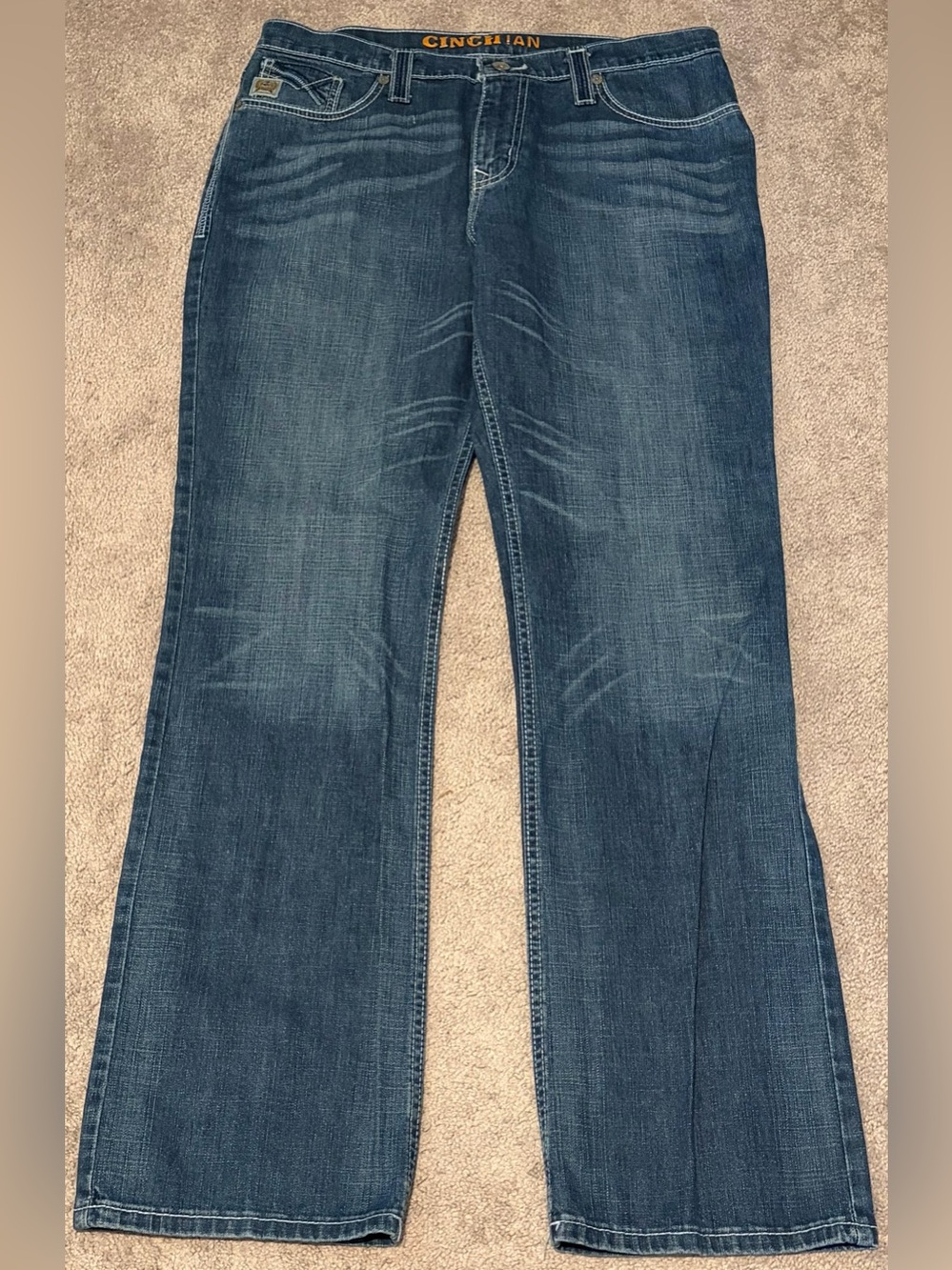 Cinch Ian Bootcut Jeans 34x34 Cowboy Western Indigo Blue Denim